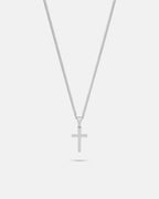 Men’s Cross Pendant Necklace, Silver-Tone Stainless Steel