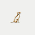 Sitting Dog Charm in Gold Tone