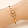T-Shaped Zirconia Detail Cuff — Tess