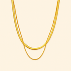 Flat Chain Layered Necklace — Hailey