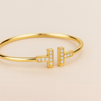 T-Shaped Zirconia Detail Cuff — Tess