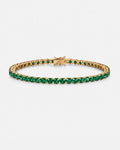 Green Tennis Bracelet, 4 mm, 14K Gold-Plated — Reserva