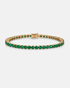 Green Tennis Bracelet, 4 mm, 14K Gold-Plated — Reserva
