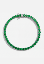 Green Zircon Tennis Bracelet, 4 mm, Silver-Plated — Reserva