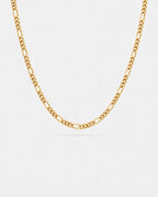Men’s 18K Gold-Plated Figaro Chain Necklace, 3 mm