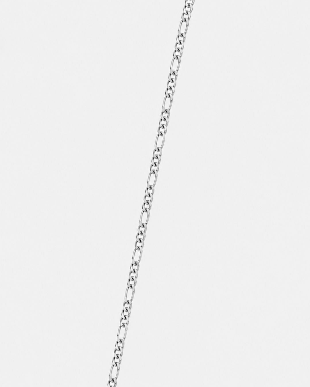 Men’s Silver-Tone Stainless Steel Figaro Chain Bracelet, 3 mm