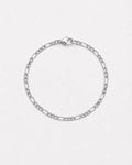 Men’s Silver-Tone Stainless Steel Figaro Chain Bracelet, 3 mm