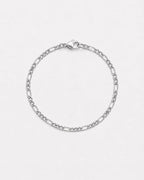 Men’s Silver-Tone Stainless Steel Figaro Chain Bracelet, 3 mm