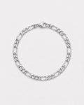Men’s Silver-Tone Stainless Steel Figaro Chain Bracelet, 6 mm