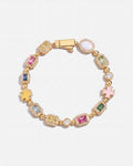 Men’s Multicolor Geometric Bracelet, 18K Gold-Plated Steel