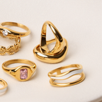 Two Sculpted Wave Rings Set — Double Trouble