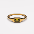 Green Rectangular Zircon Ring — Laguna