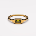 Green Rectangular Zircon Ring — Laguna