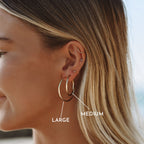 Thin Hoop Earrings, 25 or 30 mm