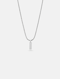 Men’s Bar Pendant Necklace, 60 cm, Platinum-Plated Steel