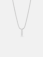 Men’s Bar Pendant Necklace, 60 cm, Platinum-Plated Steel