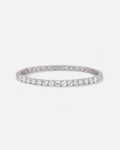 Clear Zirconia Tennis Bracelet, 4 mm, Silver-Plated Steel