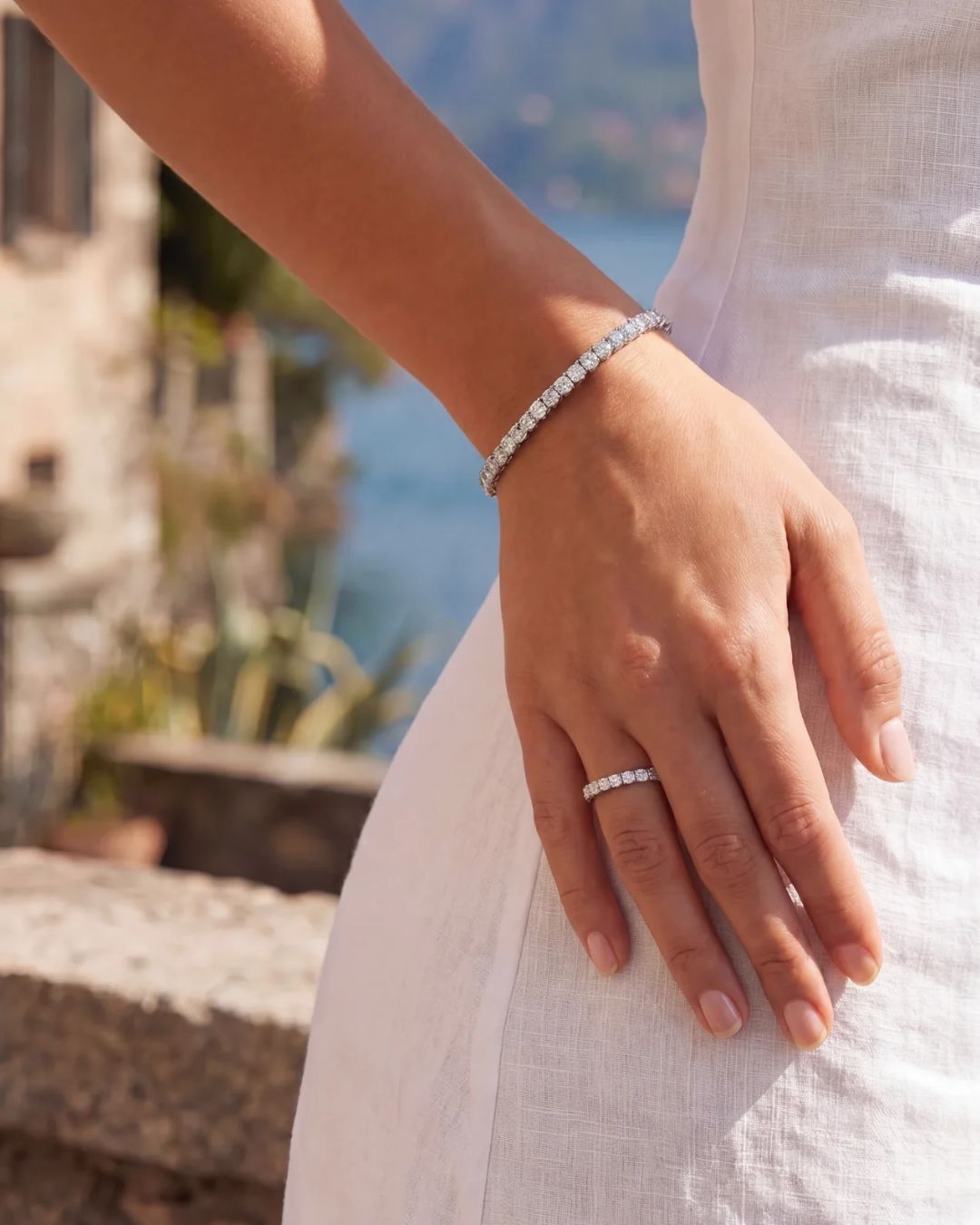 Clear Zirconia Tennis Bracelet, 4 mm, Silver-Plated Steel