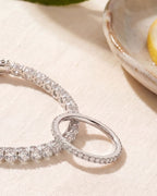 Clear Zirconia Tennis Bracelet, 4 mm, Silver-Plated Steel
