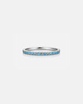 Turquoise-Blue Zircon Stone Band Ring, Stainless Steel — Mar Rosa