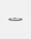 Deep Rose Zircon Stone Band Ring, Stainless Steel — Mar Rosa