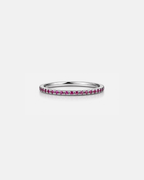 Deep Rose Zircon Stone Band Ring, Stainless Steel — Mar Rosa