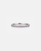 Light Pink Zircon Stone Band Ring, Stainless Steel — Mar Rosa