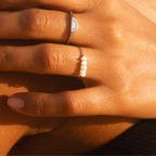 Five Freshwater Pearl Ring, Steel