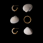 Mother-of-Pearl Half-Hoop Earrings, 18 mm