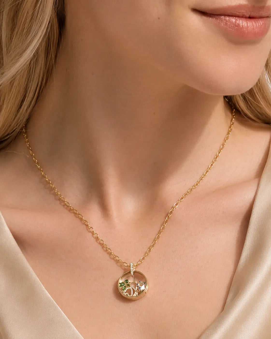 Keepsake Locket Necklace with Charm Options