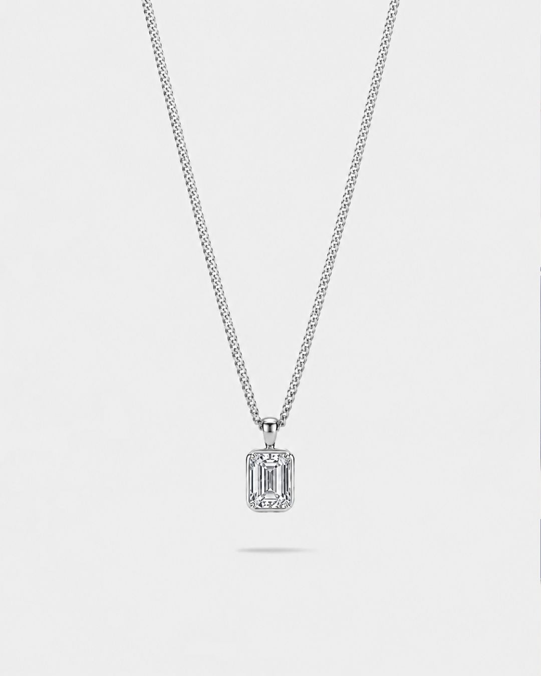 Men’s 1 ct Lab-Grown Moissanite Pendant Necklace, 925 Silver Pendant