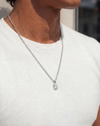 Men’s 1 ct Lab-Grown Moissanite Pendant Necklace, 925 Silver Pendant