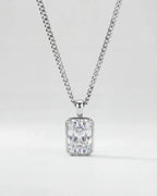 Men’s 1 ct Lab-Grown Moissanite Pendant Necklace, 925 Silver Pendant