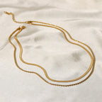 Flat Chain Layered Necklace — Hailey