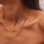 Flat Chain Layered Necklace — Hailey