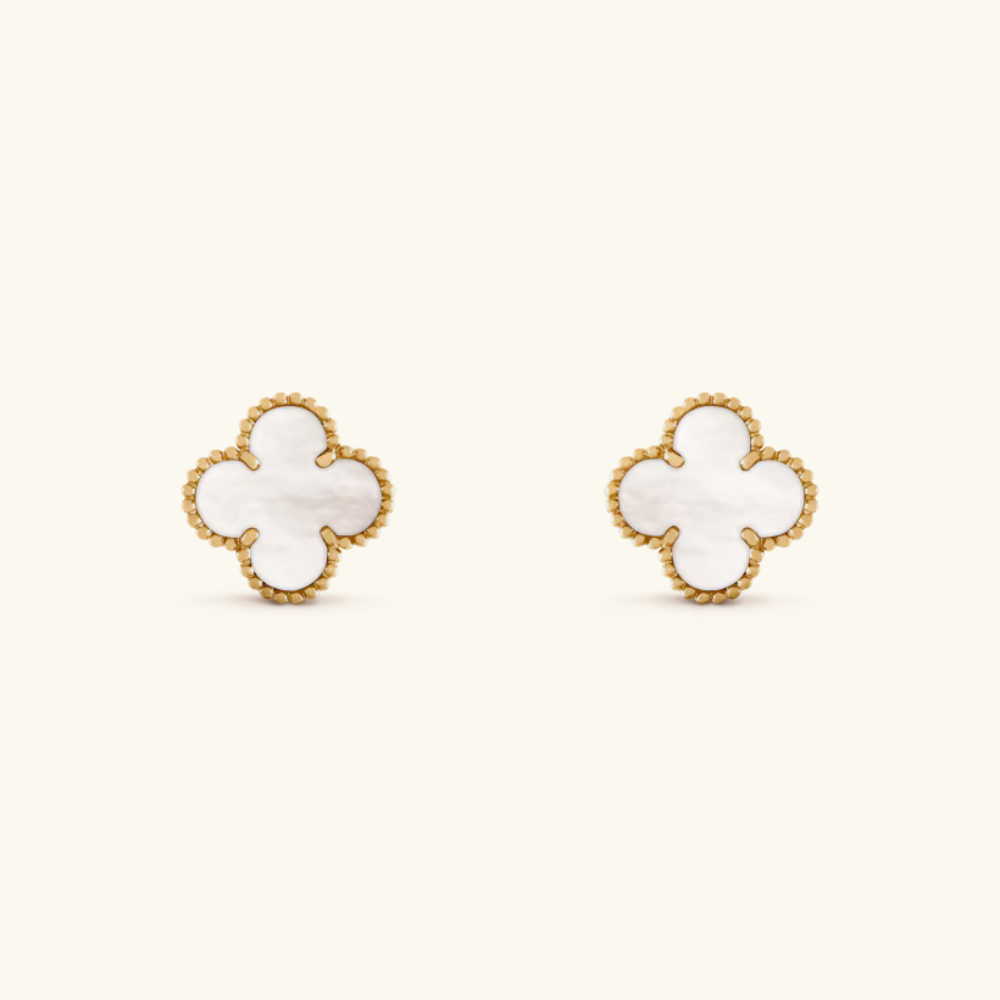 White Clover Necklace Bracelet Earrings Set