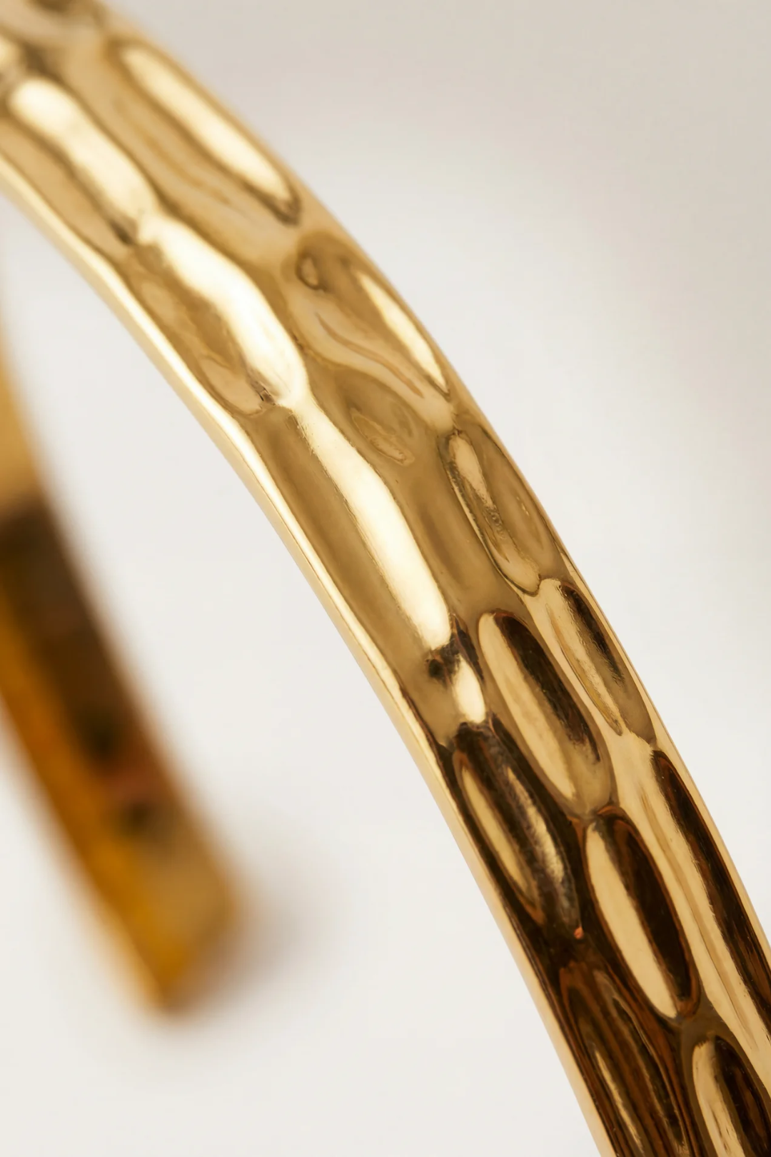 Men’s Textured Open Cuff Bracelet, 18K Gold-Plated Steel — Ocean