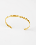 Men’s Textured Open Cuff Bracelet, 18K Gold-Plated Steel — Ocean