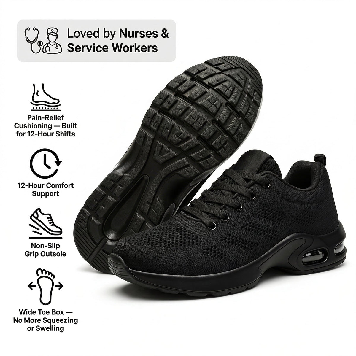 Orthora™ Pro – 12-Hour Shift Shoes for All-Day Foot, Knee & Back Pain Relief (BOGO) 2