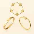 Gold-Tone Clover Nail and Screw Bracelet Set — Rome