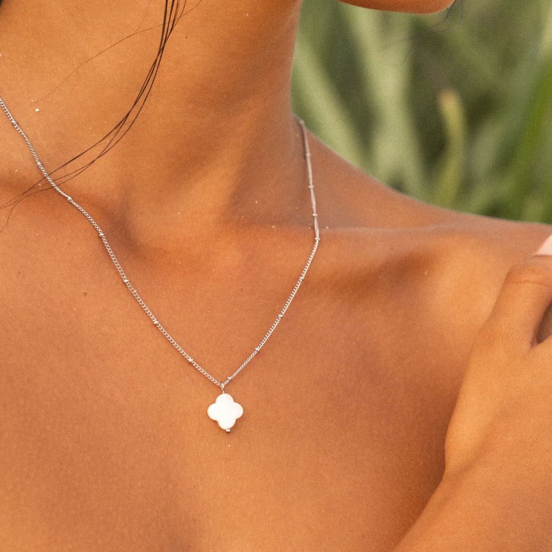Mother-of-Pearl Quatrefoil Necklace — Positano