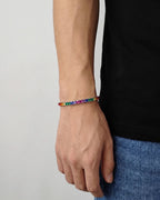 Rainbow Tennis Bracelet, 4 mm, Platinum-Plated