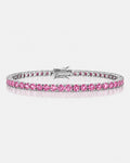 Pink Moissanite Tennis Bracelet, 4 mm, 925 Sterling Silver