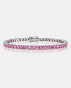 Pink Moissanite Tennis Bracelet, 4 mm, 925 Sterling Silver