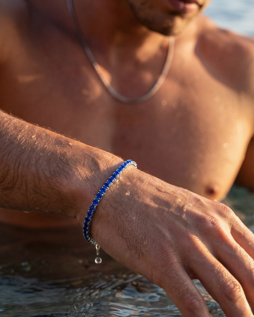 Blue Zircon Tennis Bracelet, 4 mm, Silver-Plated — Reserva