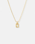 Open Rectangle Pendant Necklace, 18K Gold-Plated — Silhouette