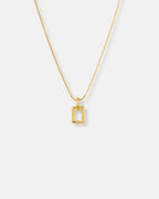 Open Rectangle Pendant Necklace, 18K Gold-Plated — Silhouette