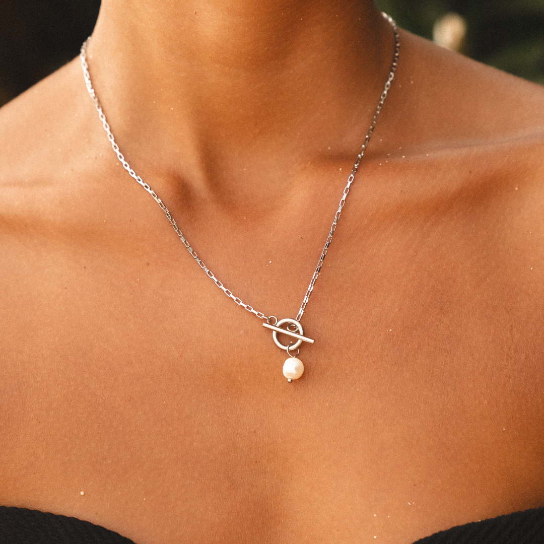 Freshwater Pearl Toggle Necklace, 45 cm — La Isla