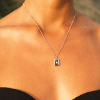 Star-Set Zirconia Tag Necklace — Starlight