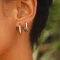 Classic Plain Hoop Earrings, 14–21 mm